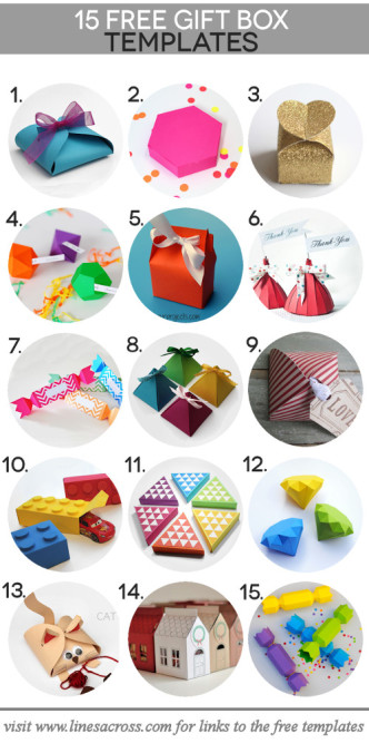 15 Paper Gift Box Templates