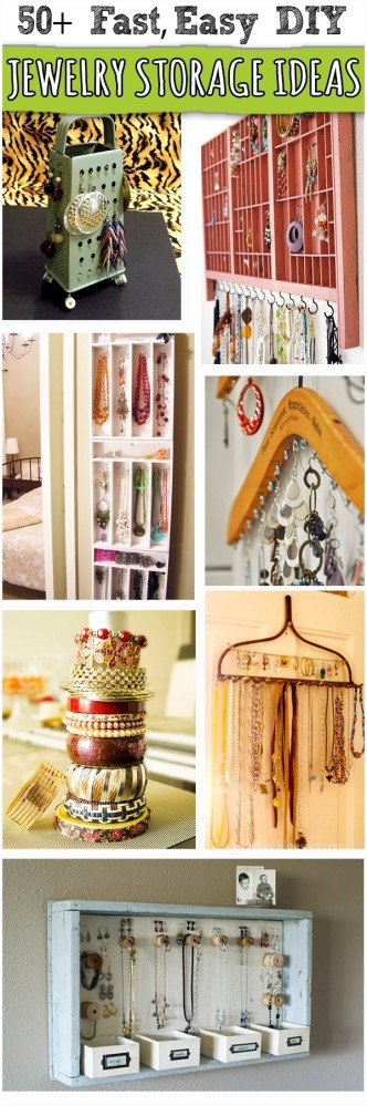 50 Creative DIY Jewelry organisers, jewellery storage ideas