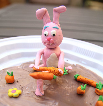 Cute Modeling Clay Easter Bunny