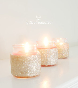 DIY Glitter Candles