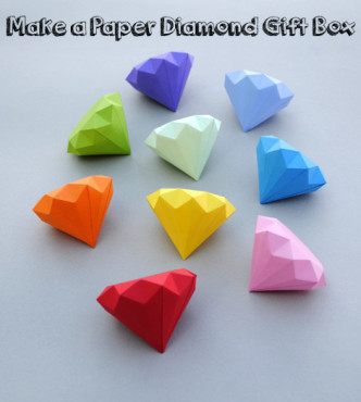 Make a 3D Paper Diamond Gift Box