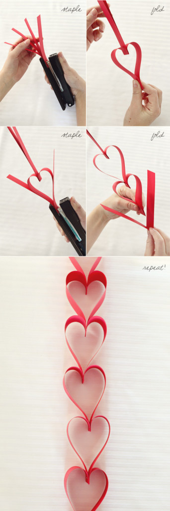 Paper heart garland