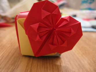 Simple origami heart/bookmark